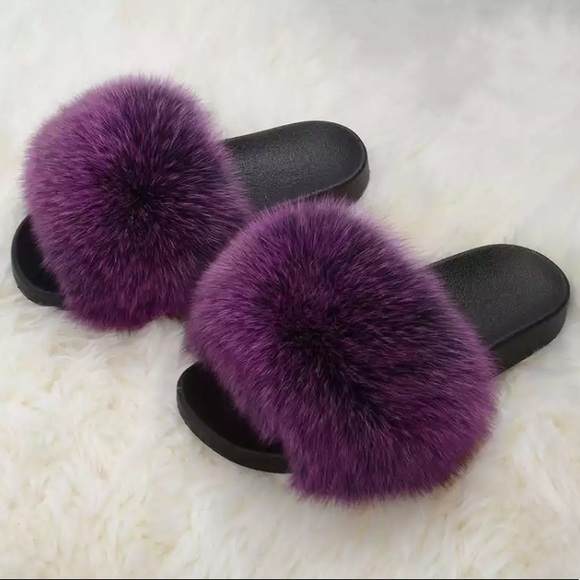 haus of layers shoes new real fur slides fur slippers poshmark